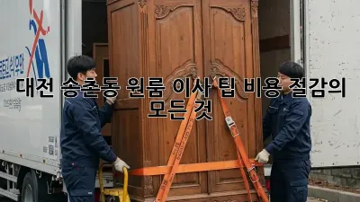 대전 송촌동 원룸 이사 팁: 비용 절감의 모든 것!